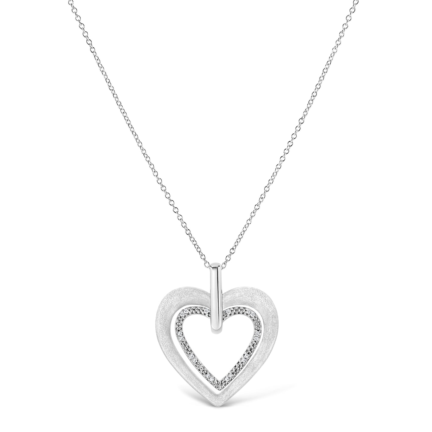 Sterling Silver Diamond Accent Double Heart Pendant Necklace Bids.com, 18-inch chain on Tampa Home & Garden Store