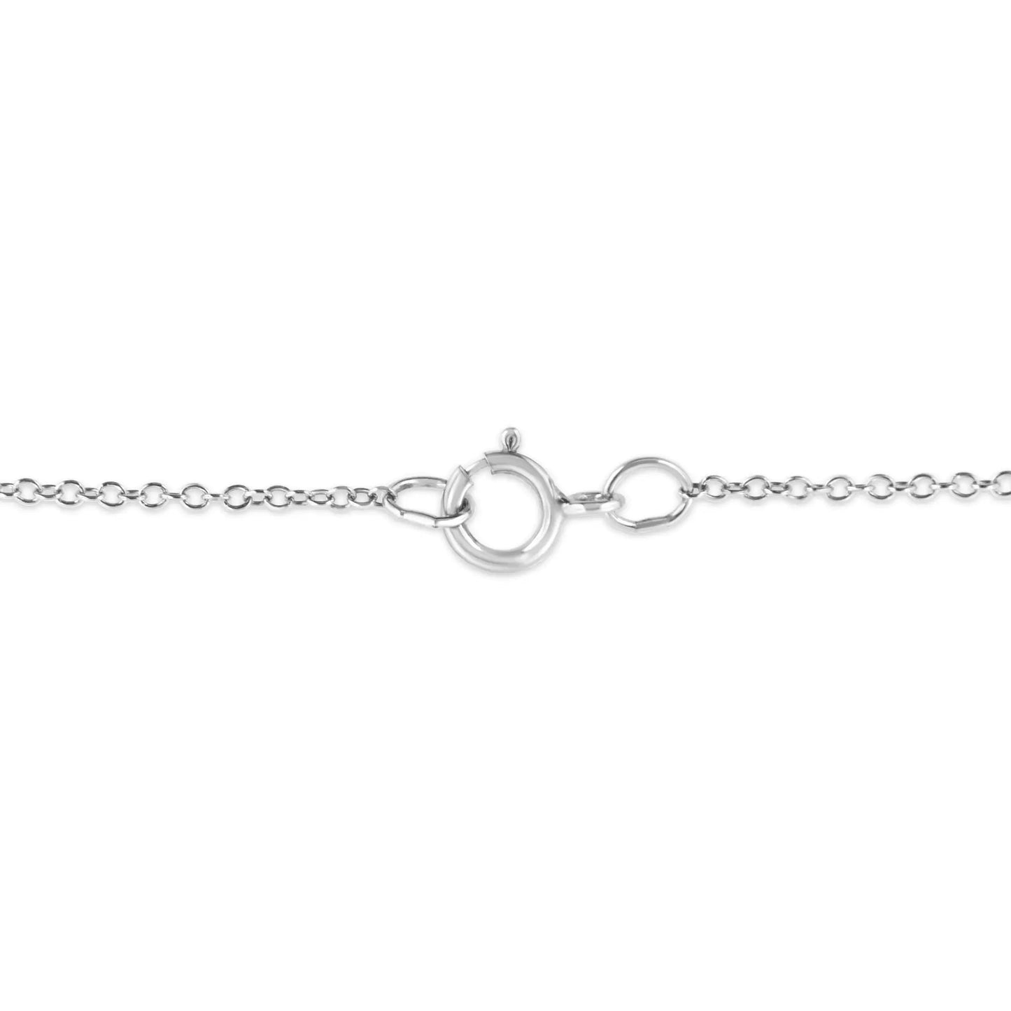 Sterling silver 18-inch satin-finish necklace with chain and large circular clasp on Tampa Home & Garden Store