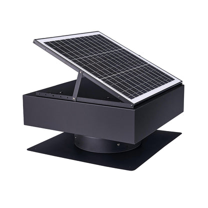12-inch solar roof vent fan with tilt mount on black metal housing HouseOfZazla on Tampa Home & Garden Store