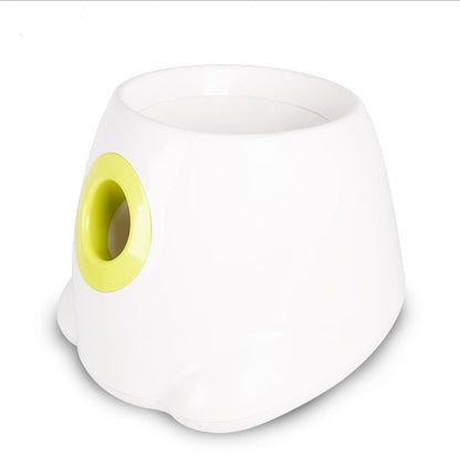 Dog Pet Automatic Interactive Ball Launcher, white body with yellow side port Sell My Stuff on Tampa Home & Garden Store