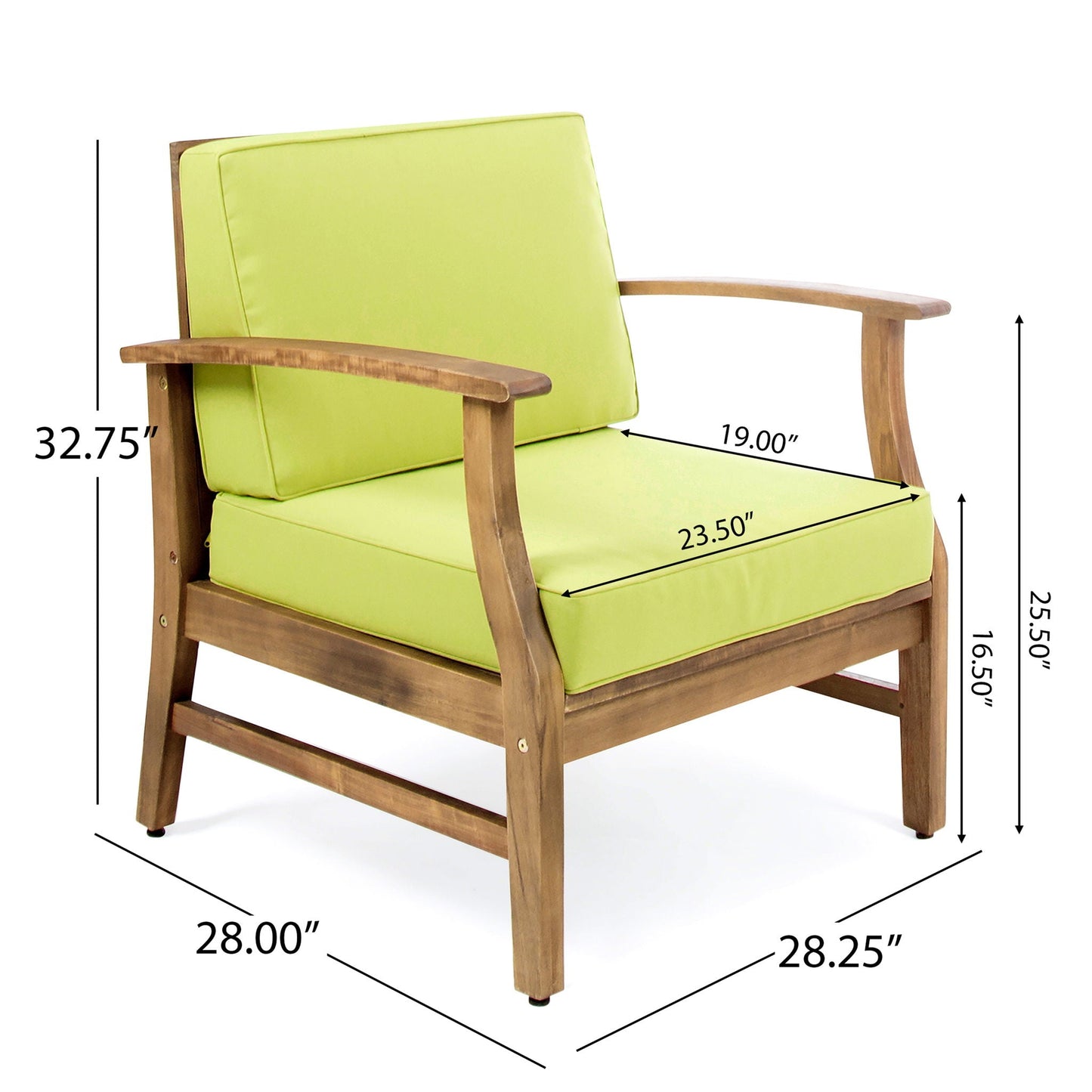 Perla Contemporary Club Chair Water Resistant Cushion lime green fabric by HouseOfZazla on Tampa Home & Garden Store