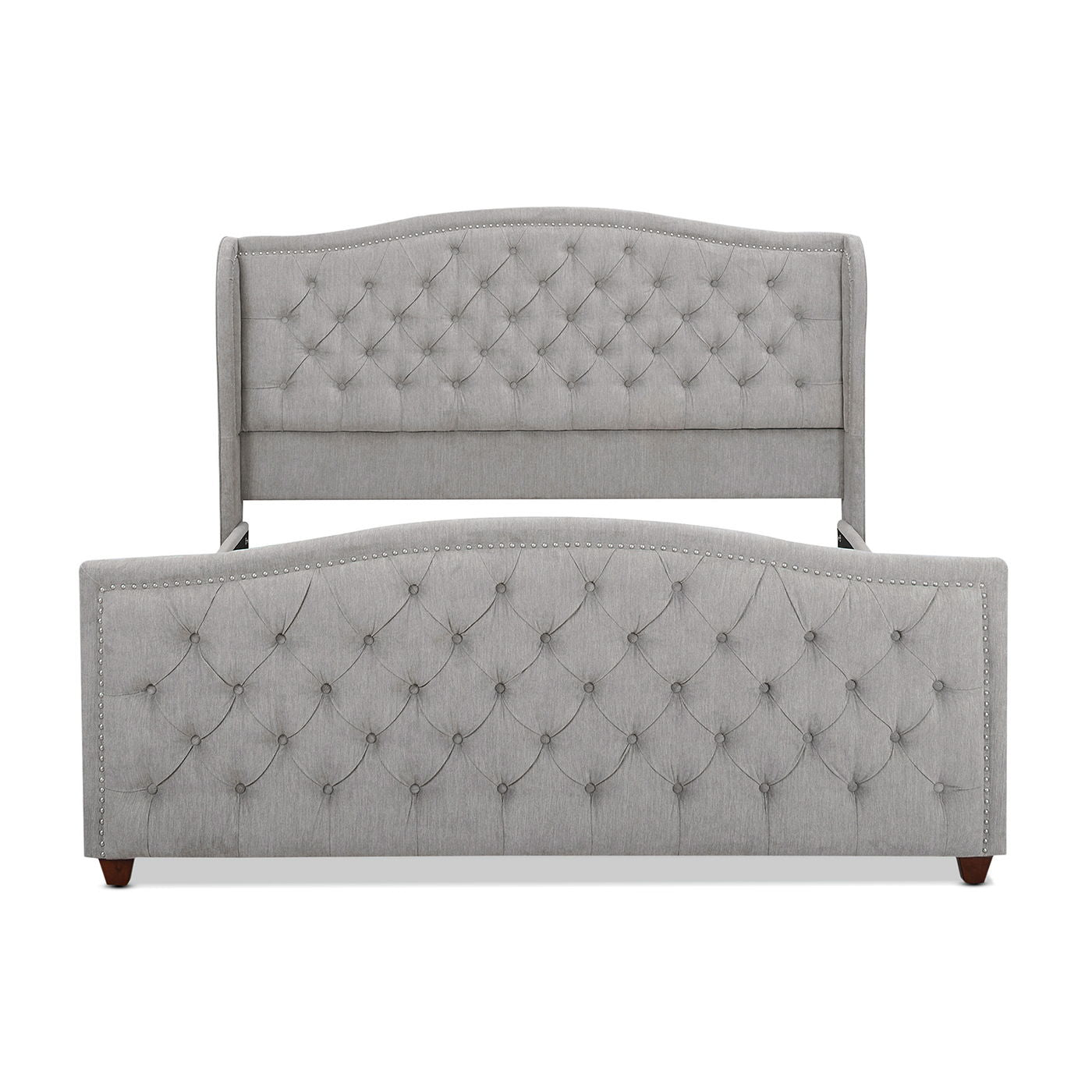 Solid Upholstered Bed Frame and Headboard Set