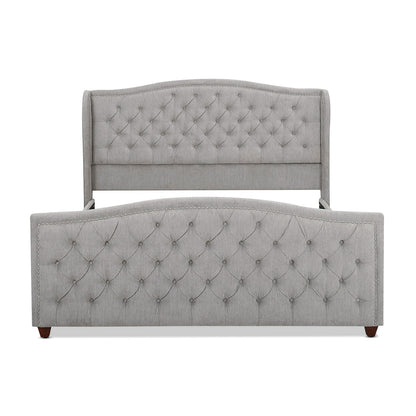 Solid Upholstered Bed Frame and Headboard Set
