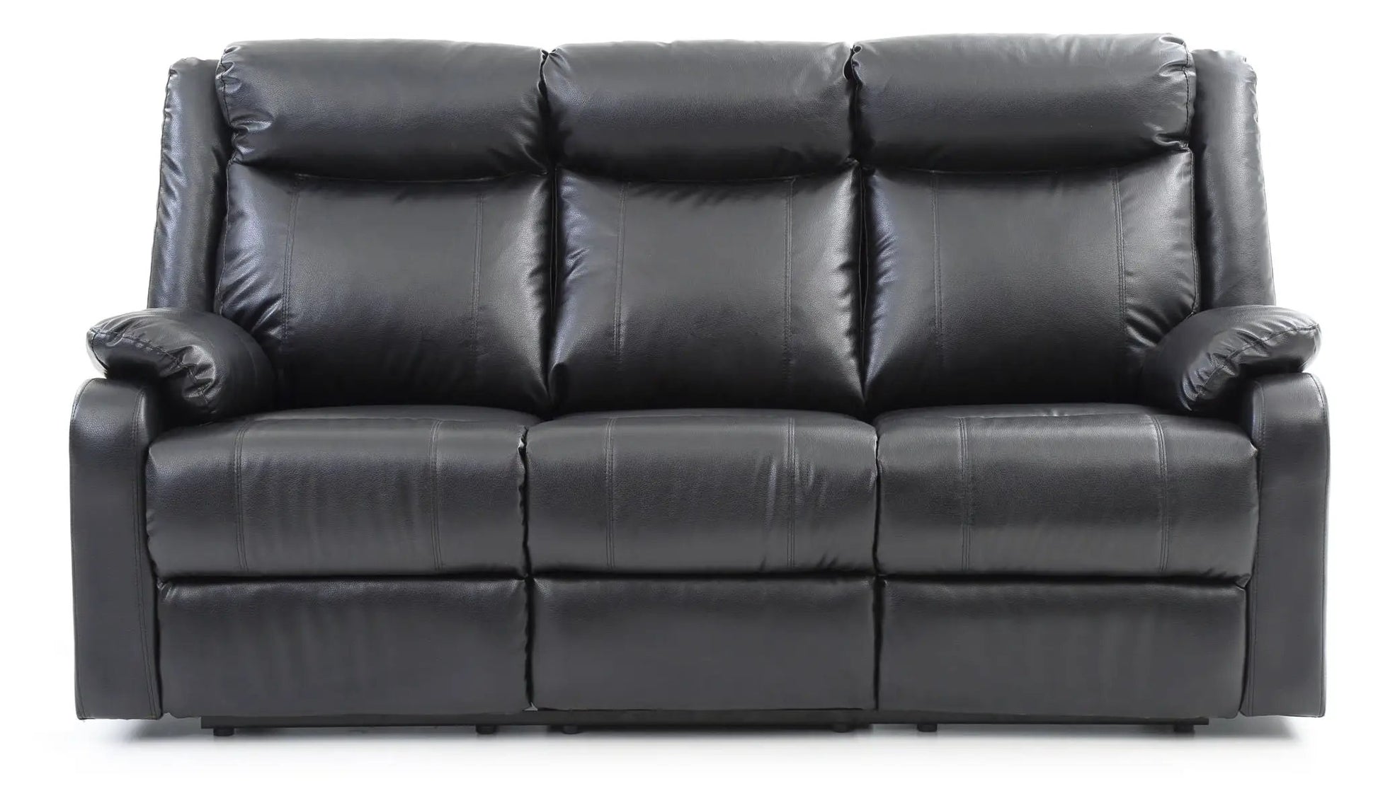 Contemporary Three Seater Reclining Sofa in black leather by Unique Piece Furniture on Tampa Home & Garden Store