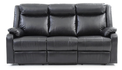 Contemporary Three Seater Reclining Sofa in black leather by Unique Piece Furniture on Tampa Home & Garden Store