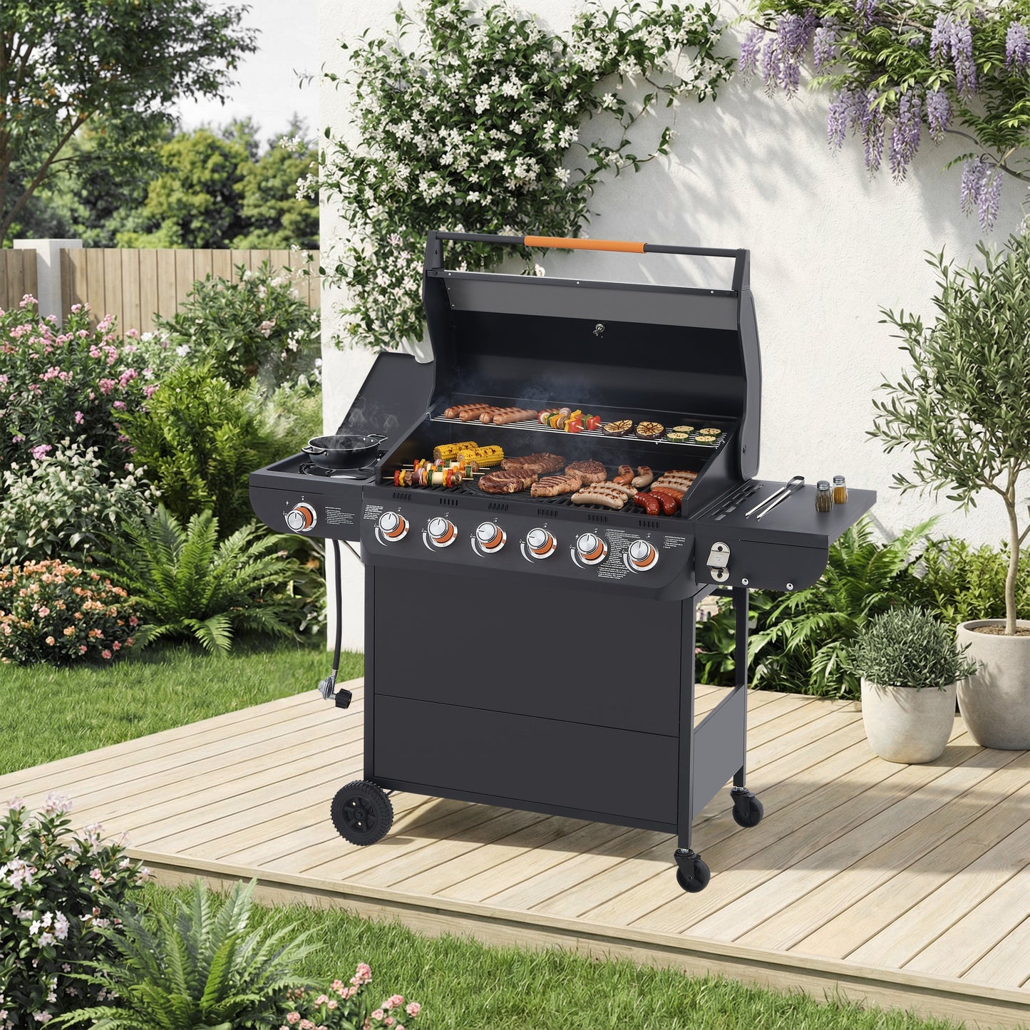 6 Burner Propane Gas Grill for a Backyard