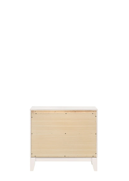Haiden Weathered Nightstand with Silver Trim