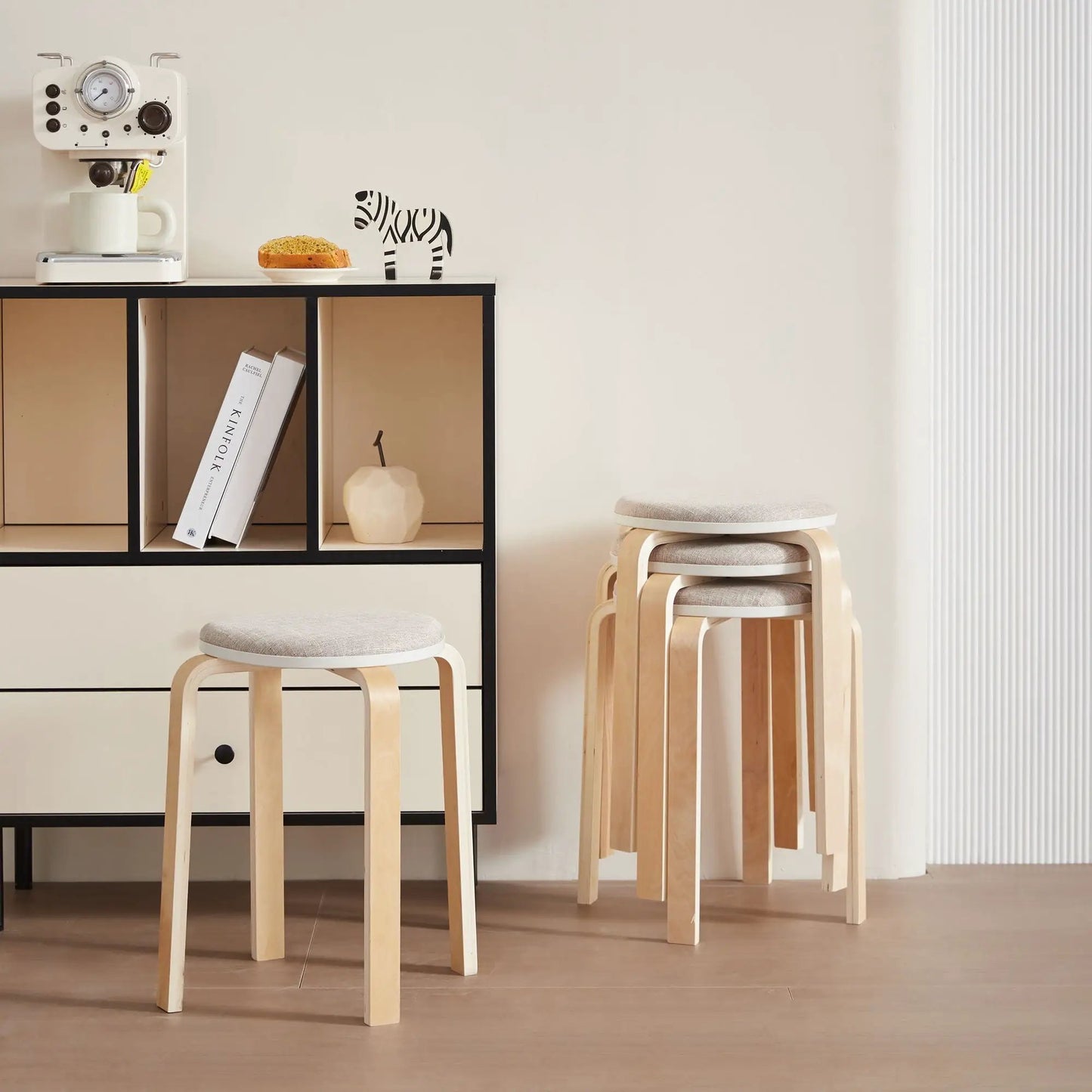 Stackable Round Backless Stools Set Of Four