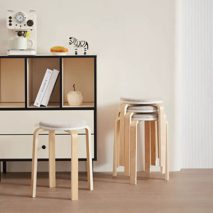 Stackable Round Backless Stools Set Of Four