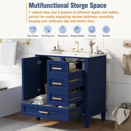 Bathroom Vanity With Sink Solid Wood Cabinet