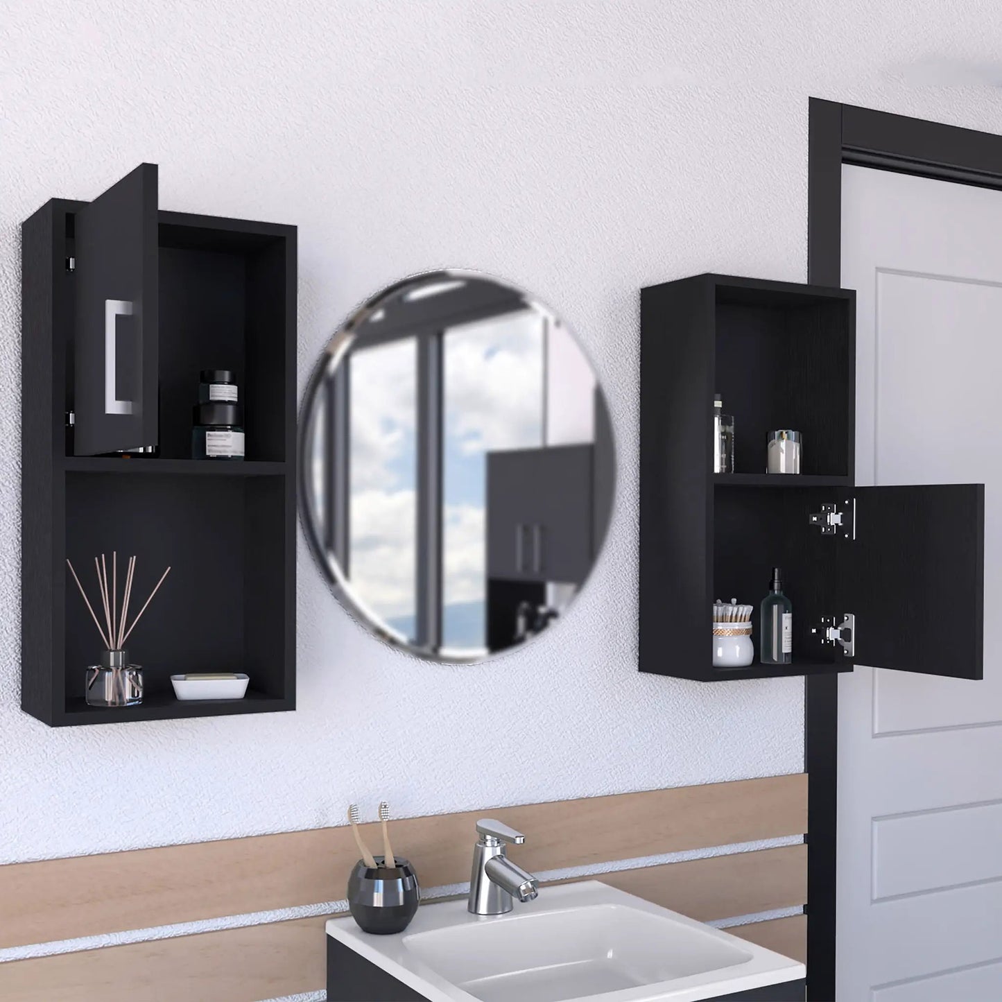 Wall Mounted Bathroom Medicine Cabinet Black