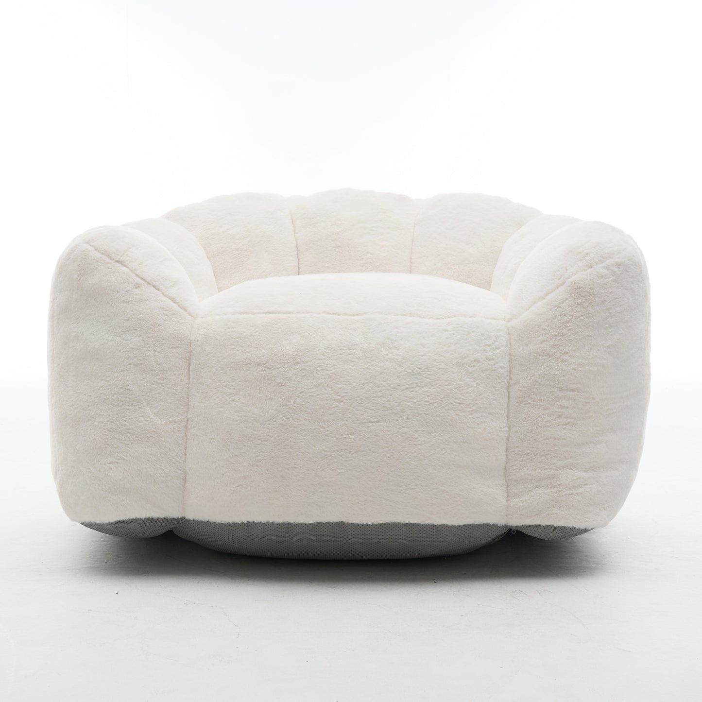 Large Single Petal Cloud Comfortable Lazy Sofa Chair cream plush fabric HouseOfZazla on Tampa Home & Garden Store