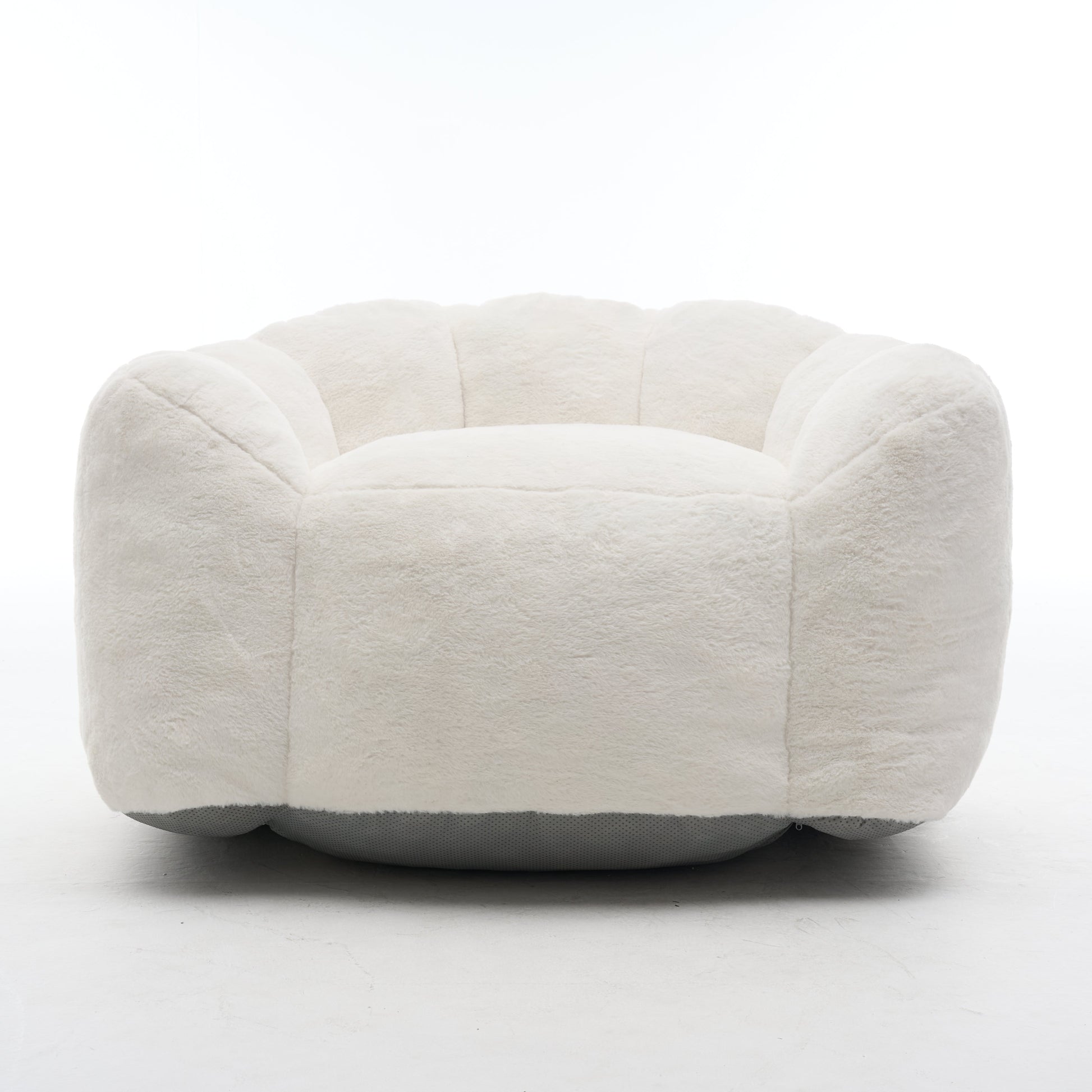 Large Single Petal Cloud Comfortable Lazy Sofa Chair cream plush fabric HouseOfZazla on Tampa Home & Garden Store