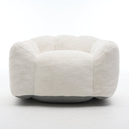 Large Single Petal Cloud Comfortable Lazy Sofa Chair cream plush fabric HouseOfZazla on Tampa Home & Garden Store