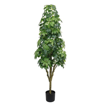 Indoor Faux Tree With Green Leaves And Large Size