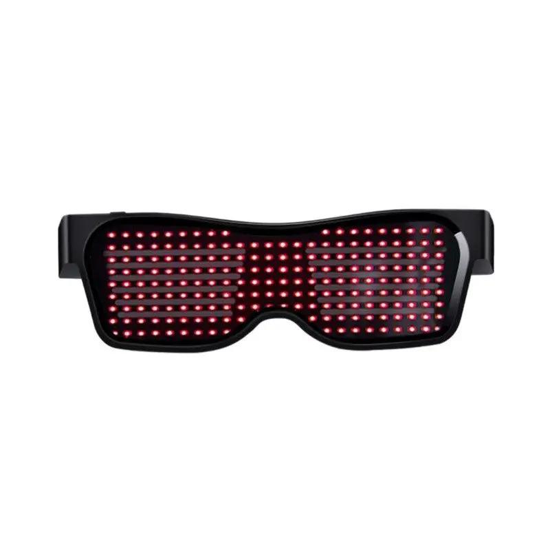 LED luminous glasses with a black frame and red LED grid across the lenses on Tampa Home & Garden Store