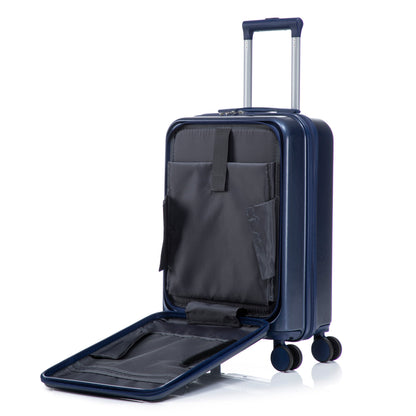 14/20 inch ABS spinner luggage set, 2-piece navy blue with organized interior pockets on Tampa Home & Garden Store