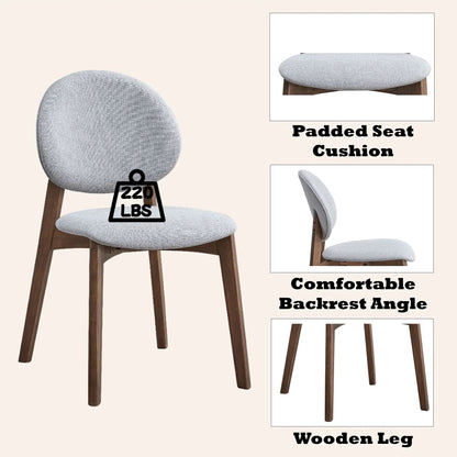 Hadasa Side Chair set of 2 in light gray upholstery with wooden legs by Unique Piece Furniture on Tampa Home & Garden Store