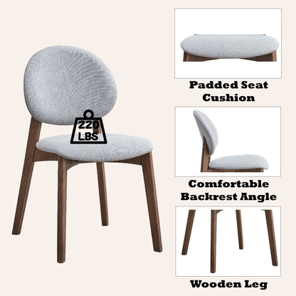 Hadasa Side Chair set of 2, grey upholstered seat with wood legs, HouseOfZazla on Tampa Home & Garden Store