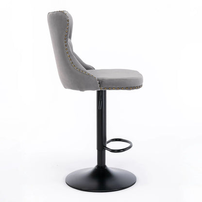 Swivel Bar Stools Adjustable Height Tufted Back