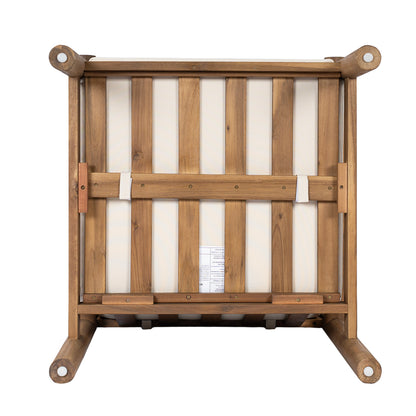 Acacia Wood Patio Chair and Outdoor Cushion Set