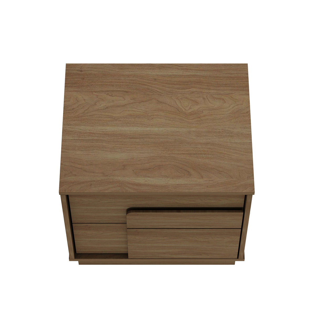Modern nightstand with push to open drawers in light brown wood finish by HouseOfZazla on Tampa Home & Garden Store