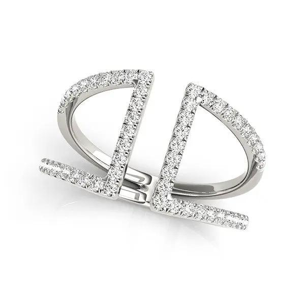 14k white gold open dual-band diamond ring with pave diamonds 1/2 cttw by Bids.com on Tampa Home & Garden Store