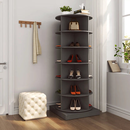 360 rotating shoe cabinet with 6 shelves holding shoes and a handbag by Unique Piece Furniture on Tampa Home & Garden Store