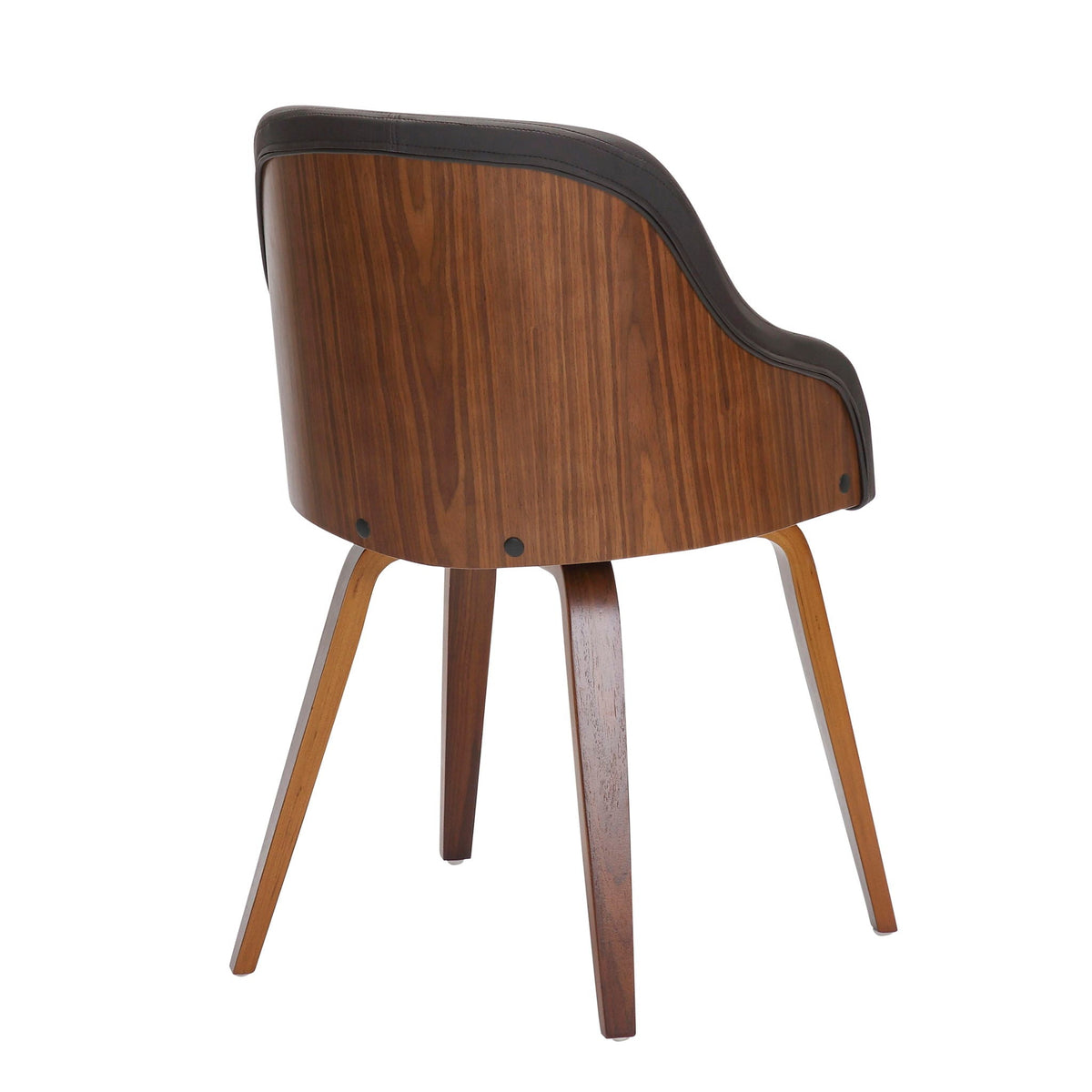 Mid Century Modern Dining Arm Chair with upholstered seat; dark wood back; black trim on Tampa Home & Garden Store