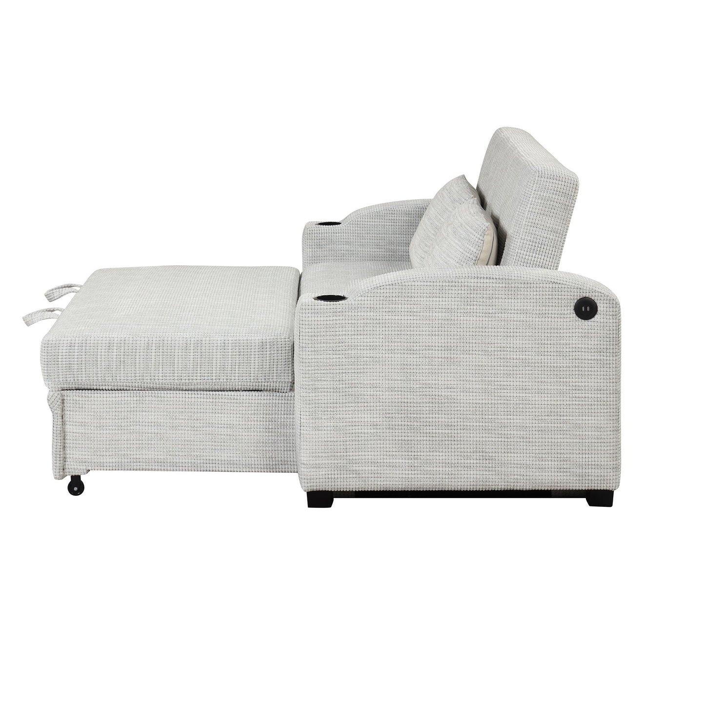 Convertible Sofa With Usb And Adjustable Backrest