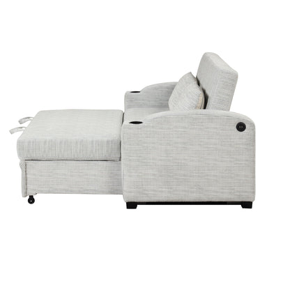 Convertible Sofa With Usb And Adjustable Backrest