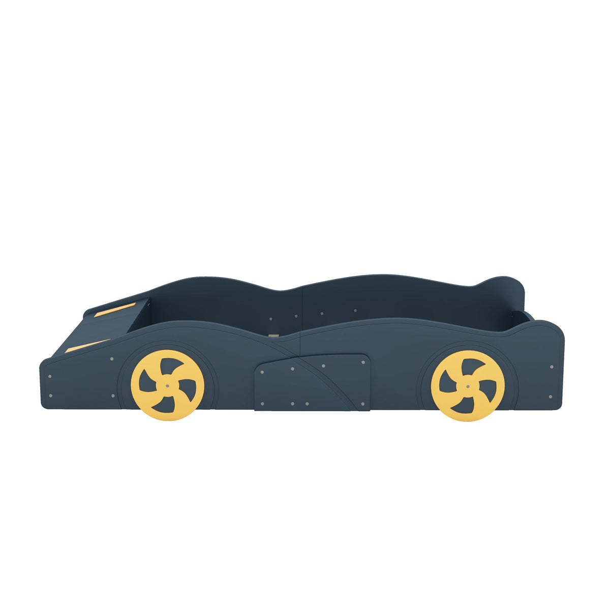 Race Car Shaped Platform Bed with Wheels and Storage in dark navy by HouseOfZazla on Tampa Home & Garden Store