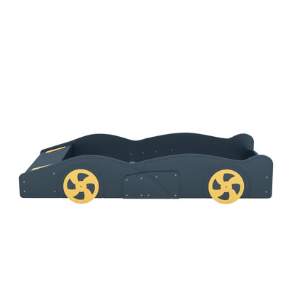 Race Car Shaped Platform Bed with Wheels and Storage in dark navy by HouseOfZazla on Tampa Home & Garden Store