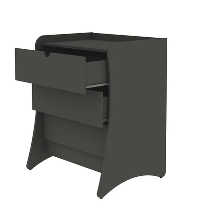 Nightstand with 3 drawers in dark gray by HouseOfZazla featuring quiet glide on Tampa Home & Garden Store