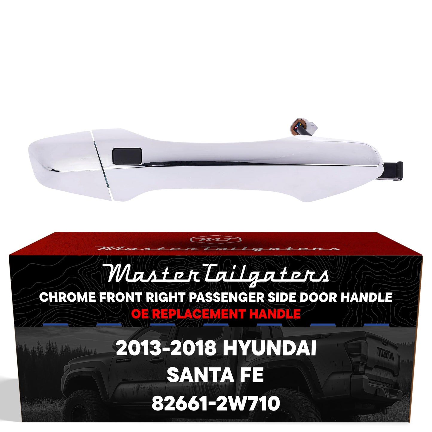 Chrome exterior door handle replacement for Hyundai Santa Fe 2013-2018 front right Master Tailgaters on Tampa Home & Garden Store