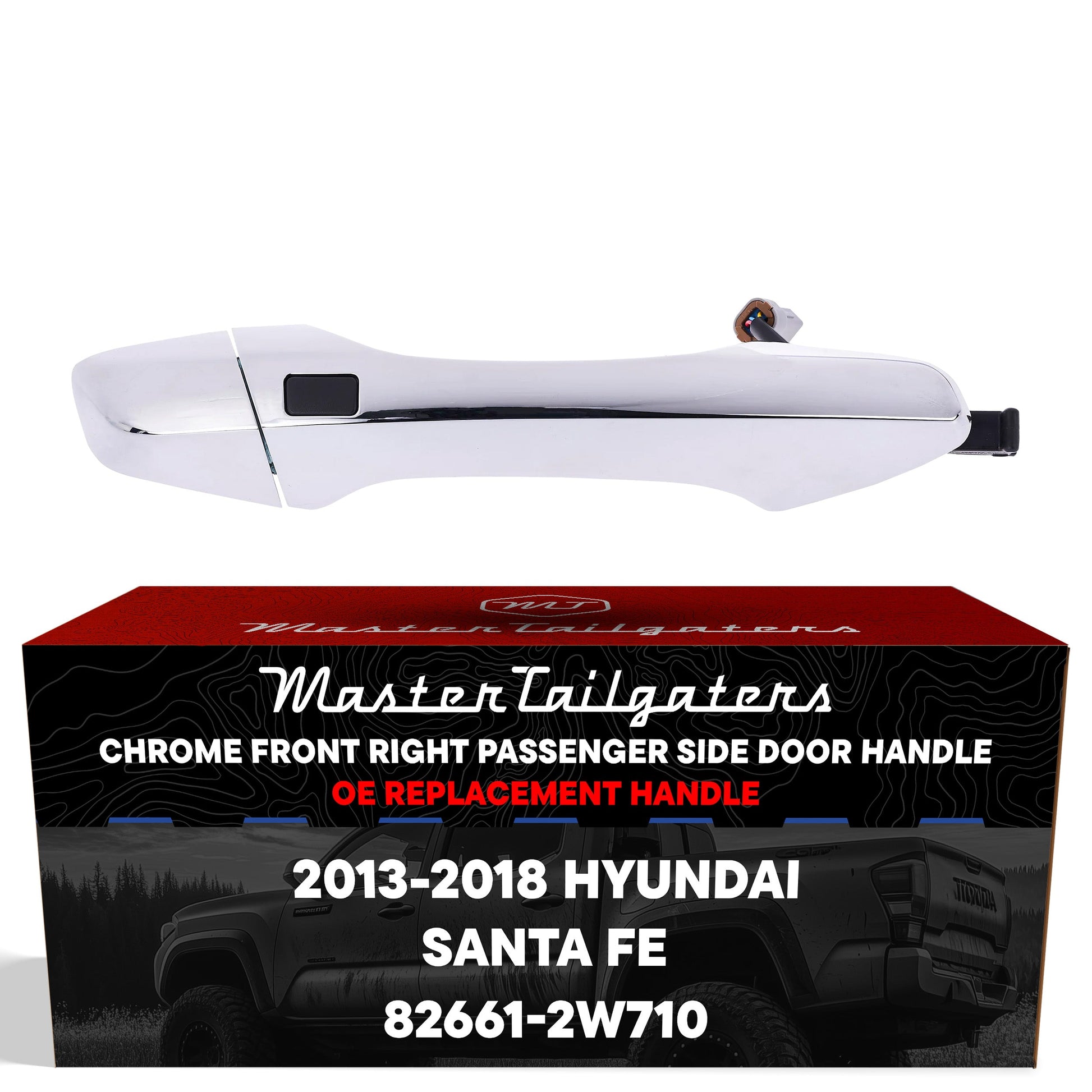 Chrome exterior door handle replacement for Hyundai Santa Fe 2013-2018 front right Master Tailgaters on Tampa Home & Garden Store