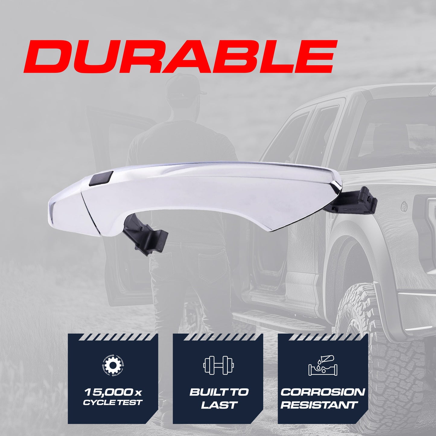 Exterior chrome door handle replacement for Hyundai Santa Fe 2013-2018 front right w/o keyhole on Tampa Home & Garden Store