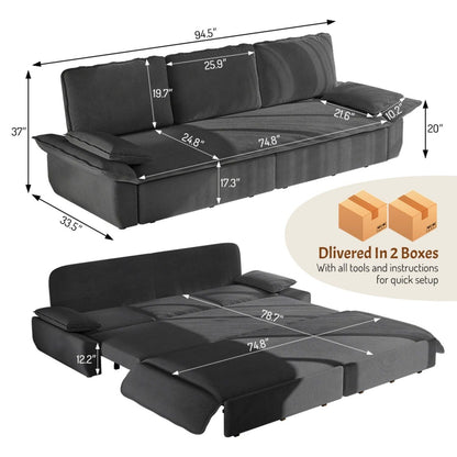 King Size Pull Out Sofa Bed and Chaise Lounge