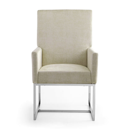 Element Dining Arm Chair in beige velvet by HouseOfZazla on Tampa Home & Garden Store