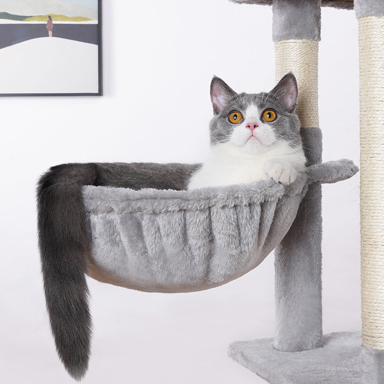 Gray plush cat hammock on cat tree with sisal posts by Sell My Stuff on Tampa Home & Garden Store