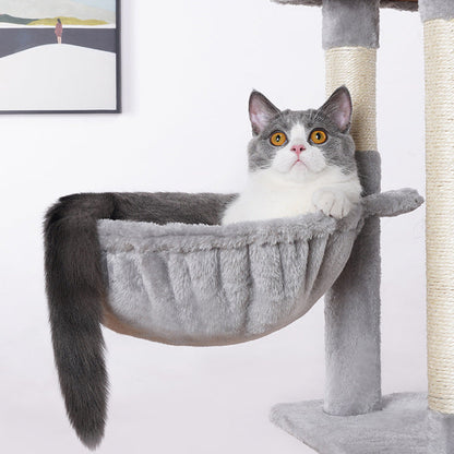 Gray plush cat hammock on cat tree with sisal posts by Sell My Stuff on Tampa Home & Garden Store