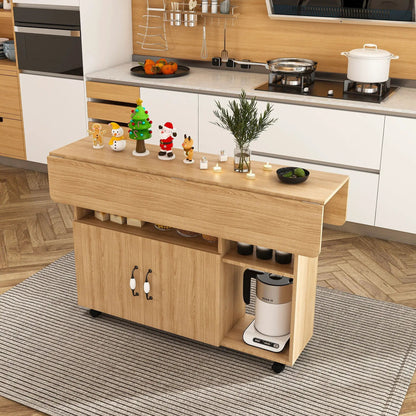 Multi Folding Table With Storage Shelves And Wheels wooden kitchen island Unique Piece Furniture on Tampa Home & Garden Store