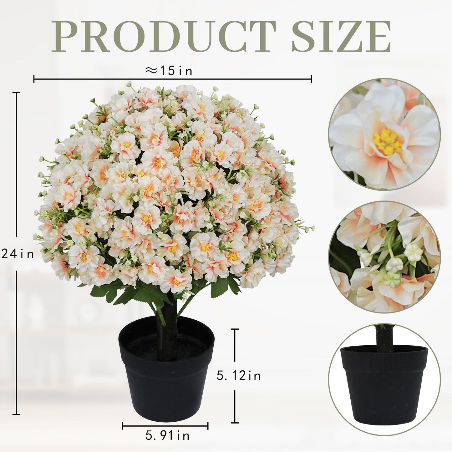 Artificial Snow Lotus Indoor and Outdoor Plant
