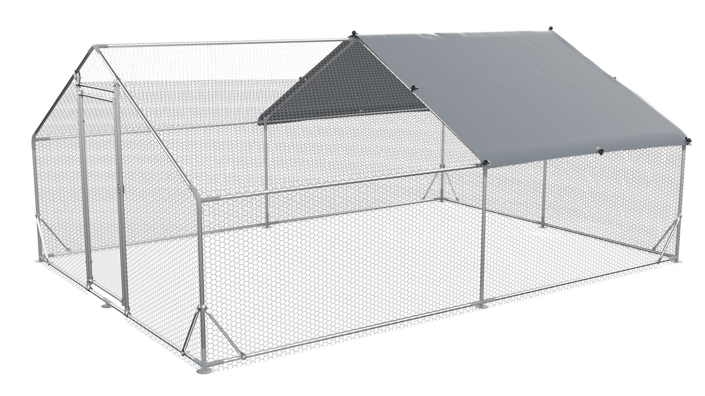 Large Metal Chicken Coop and Waterproof Cover