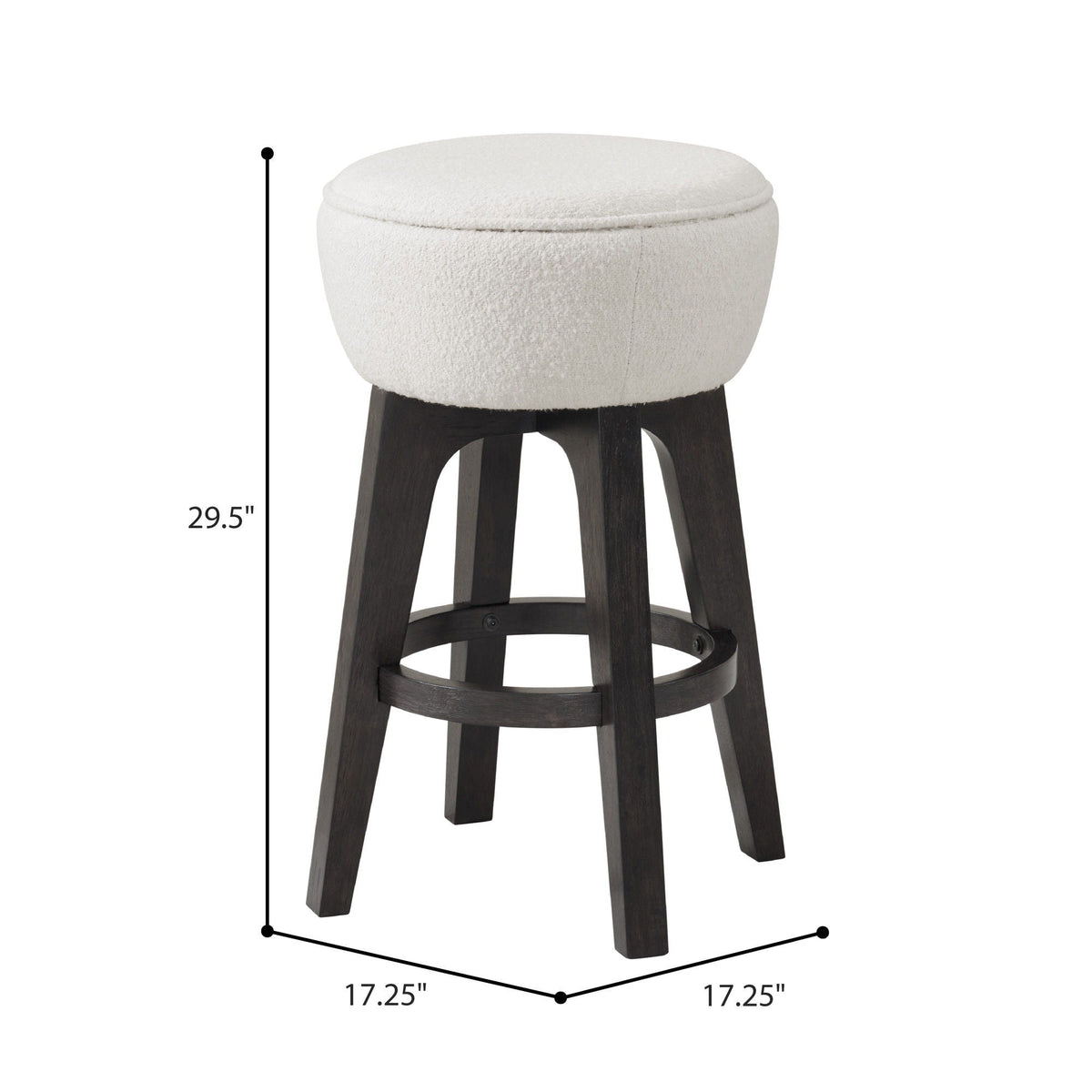 Backless bar stool with beige cushion on dark brown wood legs HouseOfZazla on Tampa Home & Garden Store