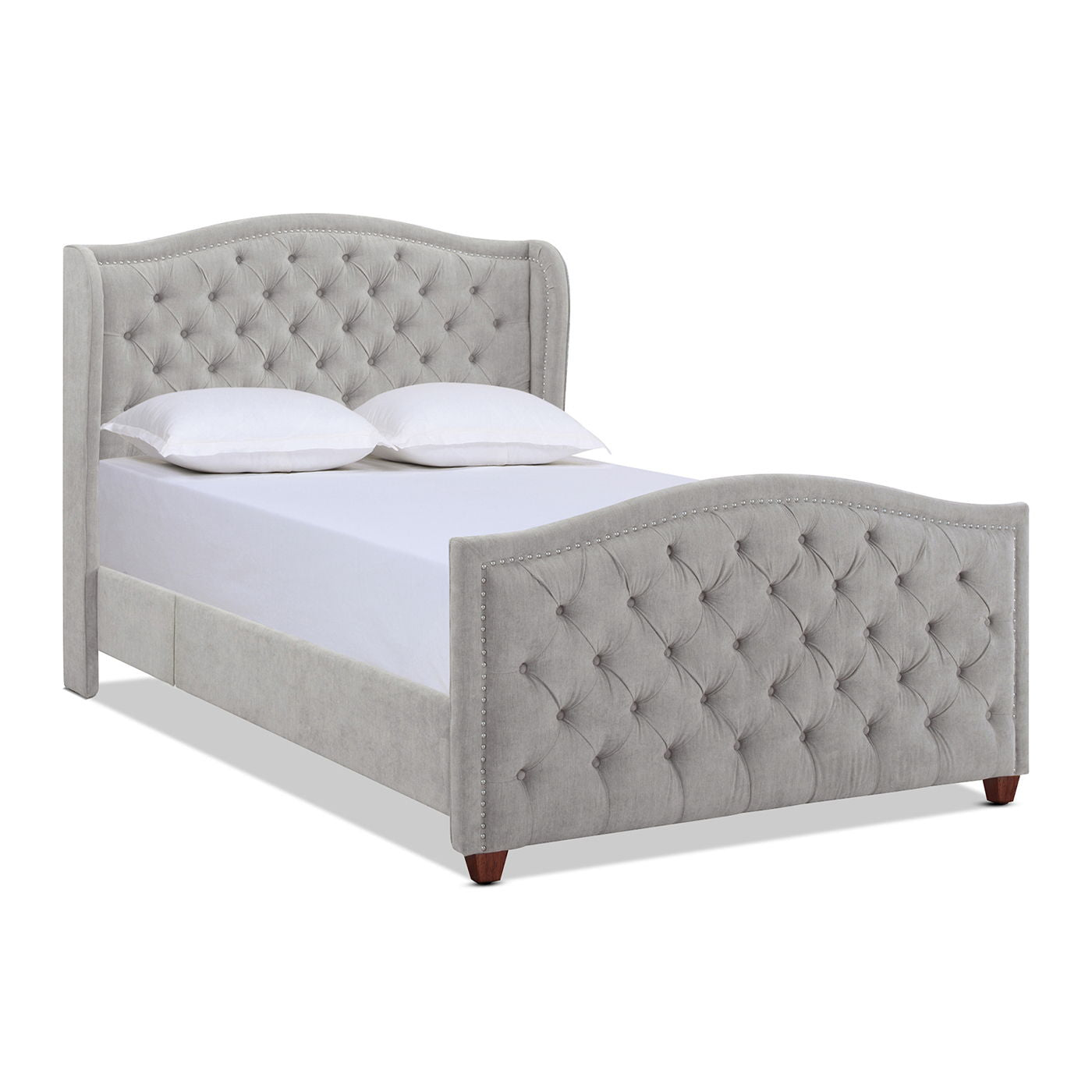 Solid Upholstered Bed Frame and Headboard Set