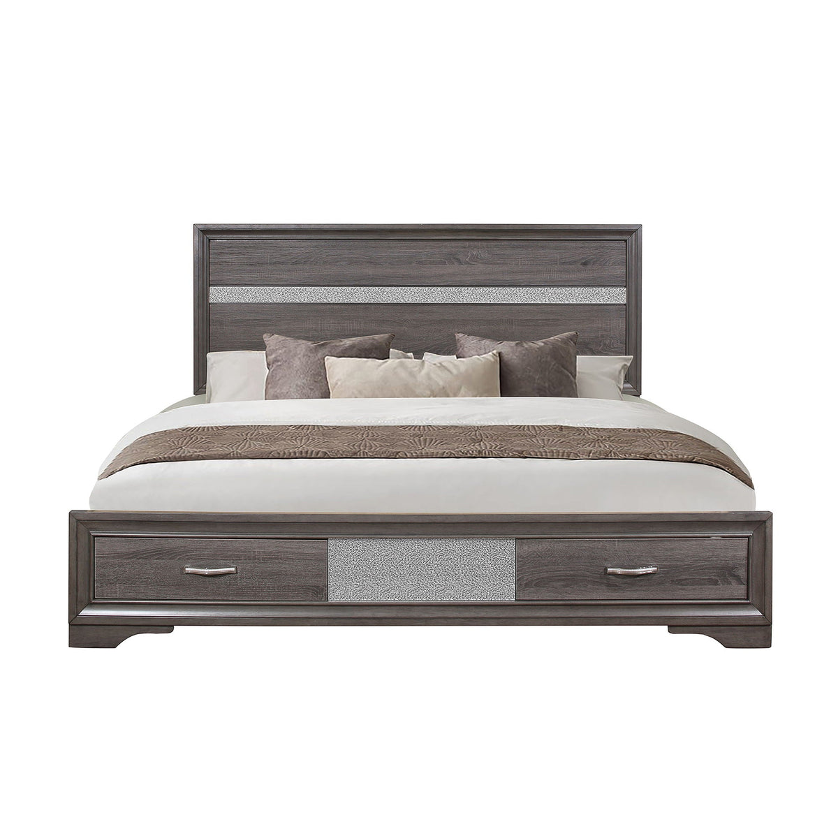 Ryder Bed Sparkle storage bed by HouseOfZazla with dark wood frame and built-in drawers on Tampa Home & Garden Store