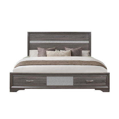 Ryder Bed Sparkle storage bed by HouseOfZazla with dark wood frame and built-in drawers on Tampa Home & Garden Store