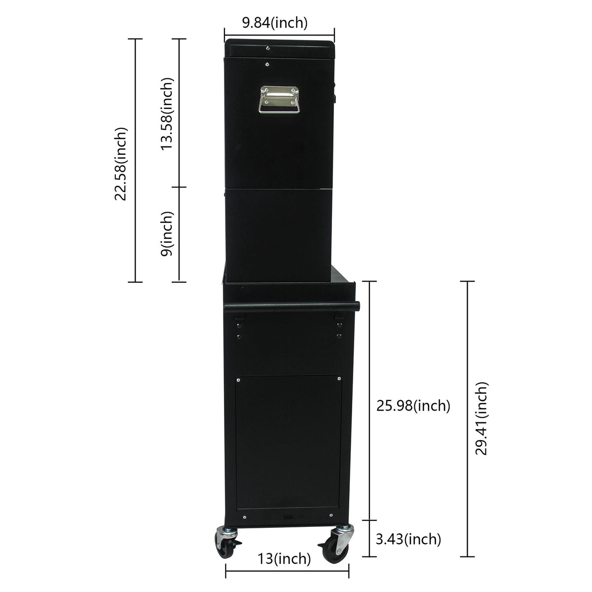 6 Drawer Lockable Tool Cabinet with Detachable Toolbox in Black on Wheels by HouseOfZazla on Tampa Home & Garden Store