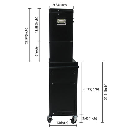 6 Drawer Lockable Tool Cabinet with Detachable Toolbox in Black on Wheels by HouseOfZazla on Tampa Home & Garden Store